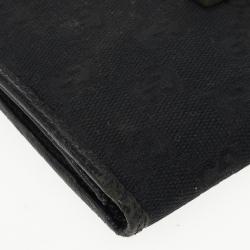 Gucci Black Continental Wallet With Engraved Gucci Script Logo