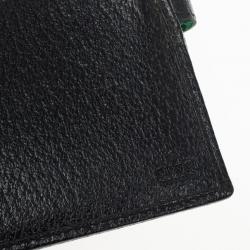 Gucci Black Continental Wallet With Engraved Gucci Script Logo