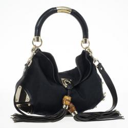 Pre Owned Gucci Monogram Black Canvas Indy Bag