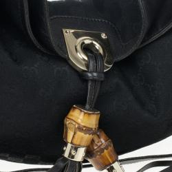 Pre Owned Gucci Monogram Black Canvas Indy Bag