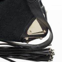 Pre Owned Gucci Monogram Black Canvas Indy Bag