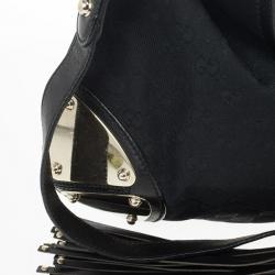 Pre Owned Gucci Monogram Black Canvas Indy Bag