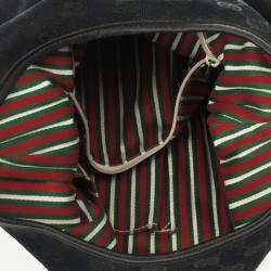 مملوكة مسبقًا Gucci Black GG "New Britt" Flat Hobo Canvas Bag