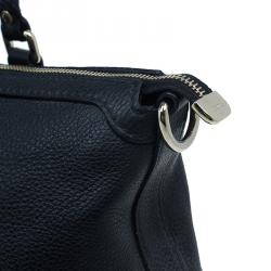 Pre Owned حقيبة غوتشي جلد أسود كلاسيكي ويب بيد علوية