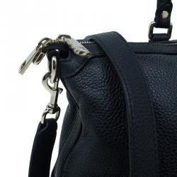 Pre Owned حقيبة غوتشي جلد أسود كلاسيكي ويب بيد علوية