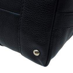 Pre Owned حقيبة غوتشي جلد أسود كلاسيكي ويب بيد علوية