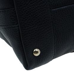 Pre Owned حقيبة غوتشي جلد أسود كلاسيكي ويب بيد علوية