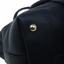 Pre Owned حقيبة غوتشي جلد أسود كلاسيكي ويب بيد علوية