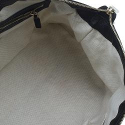 Pre Owned حقيبة غوتشي جلد أسود كلاسيكي ويب بيد علوية