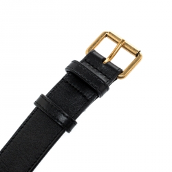 Pre Owned Gucci Black Matelassé Leather GG Marmont Belt Bag