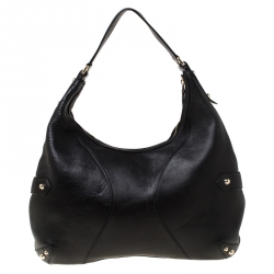 Gucci Black Leather Heritage Horsebit Hobo