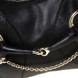 Gucci Black Leather Heritage Horsebit Hobo