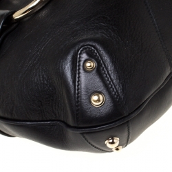 Gucci Black Leather Heritage Horsebit Hobo