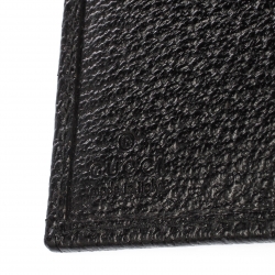 Gucci Black Guccissima Leather Mini Flap French Wallet