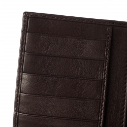 Gucci Brown Guccissima Leather Interlocking GG Clip Continental Wallet