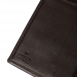Gucci Brown Guccissima Leather Interlocking GG Clip Continental Wallet