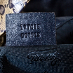 Pre Owned Gucci Blue/Grey GG Crystal Coated Canvas Hysteria Hobo