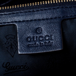 Pre Owned Gucci Blue/Grey GG Crystal Coated Canvas Hysteria Hobo