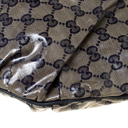 Pre Owned Gucci Blue/Grey GG Crystal Coated Canvas Hysteria Hobo