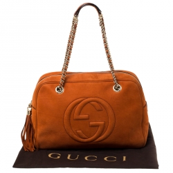 مملوكة مسبقًا Gucci Copper Nubuck Leather Soho Satchel