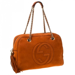 مملوكة مسبقًا Gucci Copper Nubuck Leather Soho Satchel