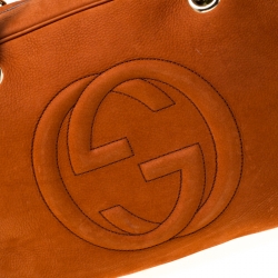 مملوكة مسبقًا Gucci Copper Nubuck Leather Soho Satchel