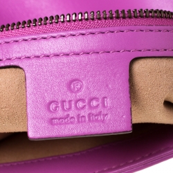Pre Owned Gucci Pink Matelasse Leather Small GG Marmont Shoulder Bag