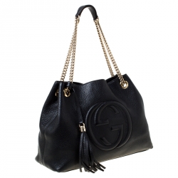 مملوكة مسبقًا Gucci Black Leather Medium Soho Tote