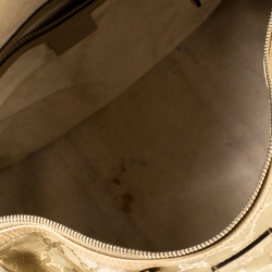 Pre Owned Gucci Gold GG Imprime Canvas Medium Joy Boston Bag