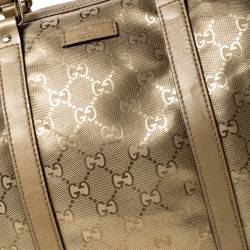 Pre Owned Gucci Gold GG Imprime Canvas Medium Joy Boston Bag