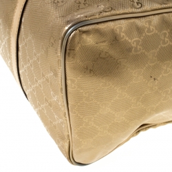 Pre Owned Gucci Gold GG Imprime Canvas Medium Joy Boston Bag