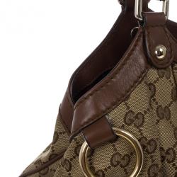 Pre Owned Gucci GG Canvas Sukey Large Tote