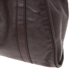 Pre Owned Gucci Brown Guccissima Bardot Bag