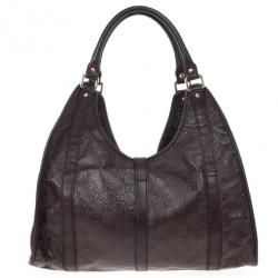 Pre Owned Gucci Brown Guccissima Bardot Bag