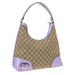Pre Owned Gucci Monogram Lavender Trim Lovely Hobo