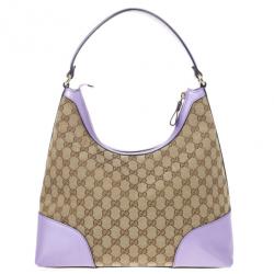 Pre Owned Gucci Monogram Lavender Trim Lovely Hobo