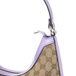 Pre Owned Gucci Monogram Lavender Trim Lovely Hobo
