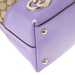 Pre Owned Gucci Monogram Lavender Trim Lovely Hobo