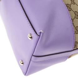 Pre Owned Gucci Monogram Lavender Trim Lovely Hobo