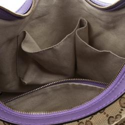 Pre Owned Gucci Monogram Lavender Trim Lovely Hobo