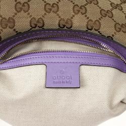 Pre Owned Gucci Monogram Lavender Trim Lovely Hobo