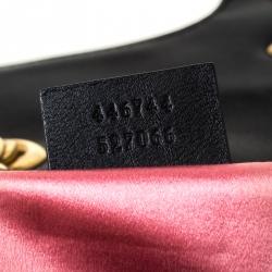 Pre Owned Gucci Black Matelasse Velvet Mini GG Marmont Shoulder Bag