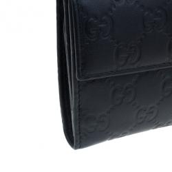 Gucci Black GG Guccissima Leather Continental Wallet