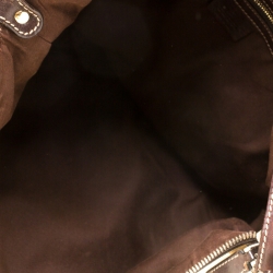 مملوكة مسبقًا Gucci Beige/Brown GG Canvas and Leather Small Studded Pelham Web Hobo