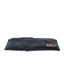 Gucci Black Leather GG Marmont Card Holder