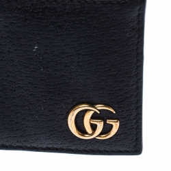Gucci Black Leather GG Marmont Card Holder