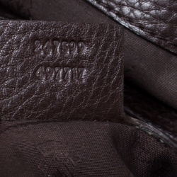 Pre Owned Gucci Dark Brown Leather Web Heritage Tote