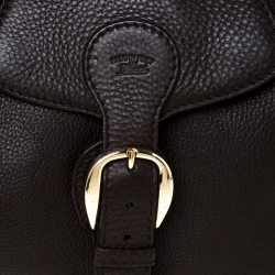 Pre Owned Gucci Dark Brown Leather Web Heritage Tote