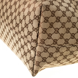 Pre Owned Gucci Beige/Red Monogram Canvas Brando Guccioli Holiday Chihuahua Tote