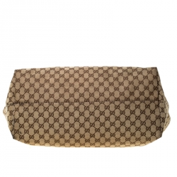 Pre Owned Gucci Beige/Red Monogram Canvas Brando Guccioli Holiday Chihuahua Tote